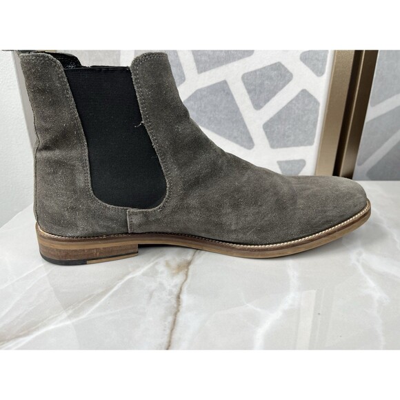 Crevo Malik Chelsea Ankle Boots Men Sz 13 Gray Leather Suede Slip On Double Gore main image 6